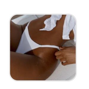 Monday swimwear Barbados bottoms - white sand crinkle NWT, size: S